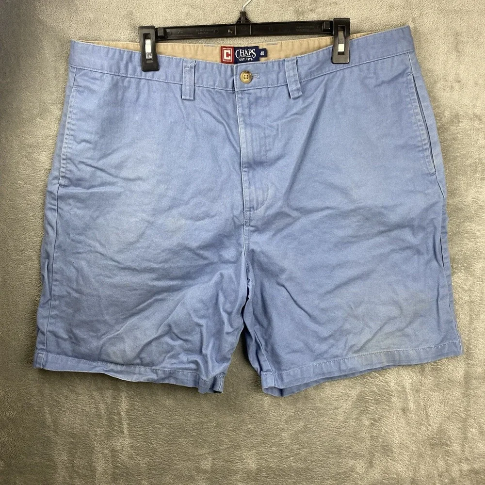 Chaps Mens 40 Blue Chino Shorts